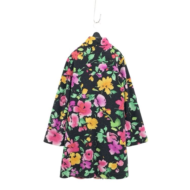 LEONARD レオナール リバーシブル コート ウール アンゴラ混 ブラック