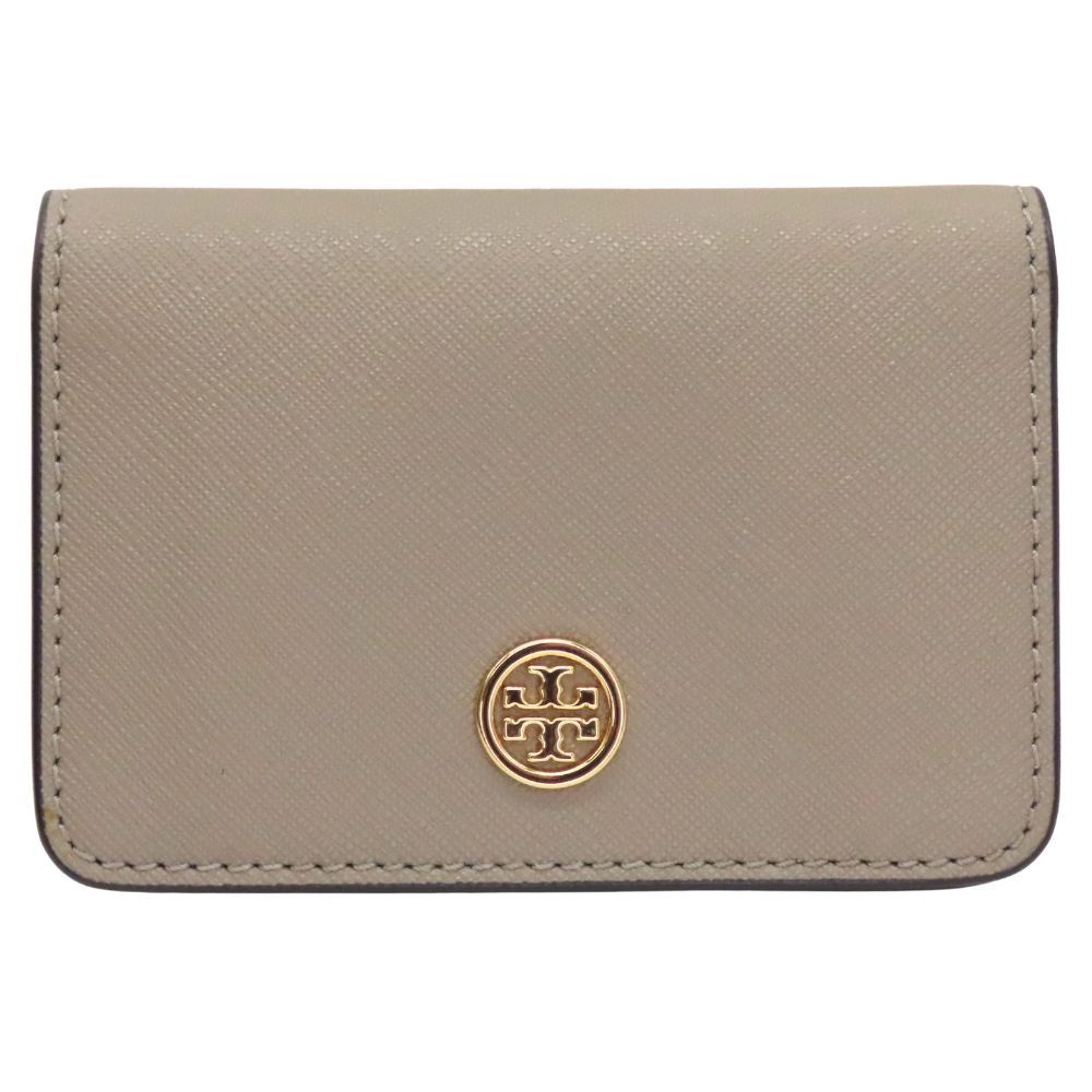 TORY BURCH トリーバーチ カードケース ロビンソン カード ベージュ ゴールド金具 シンプル ロゴ ビジネス 無料ギフトラッピング承ります