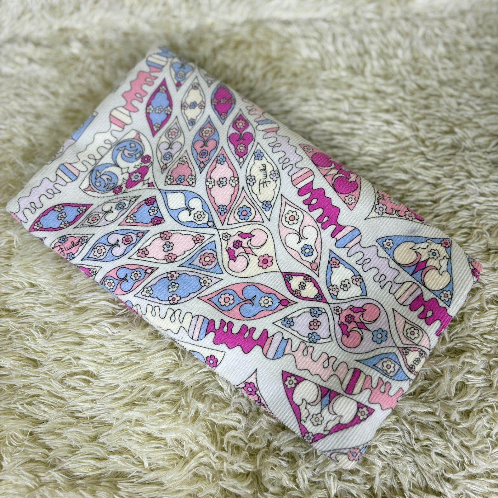 エミリオプッチ クラッチ ハンドバッグ コーデュロイ スエード ピンク