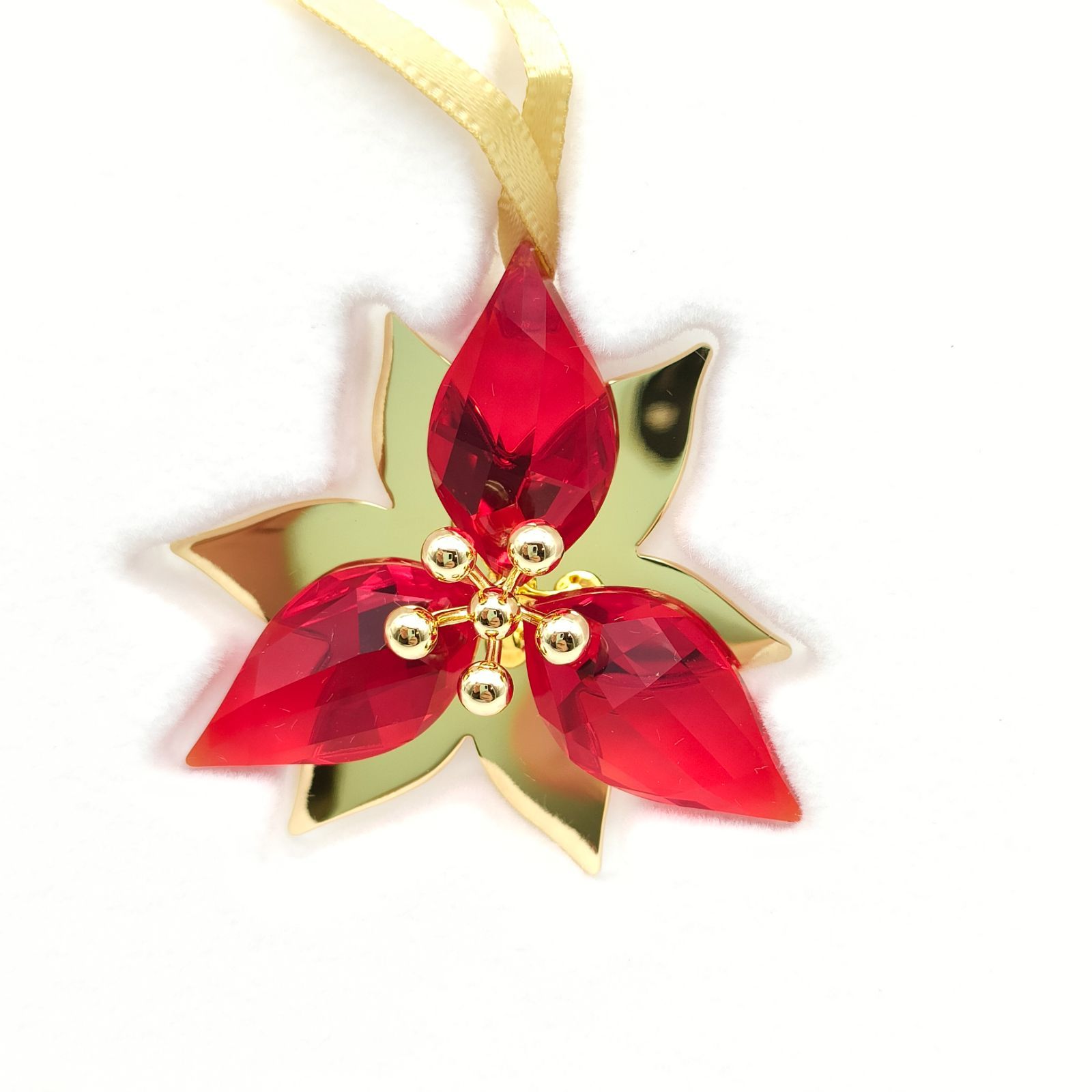 未使用】SWAROVSKI スワロフスキー ポインセチア オーナメント