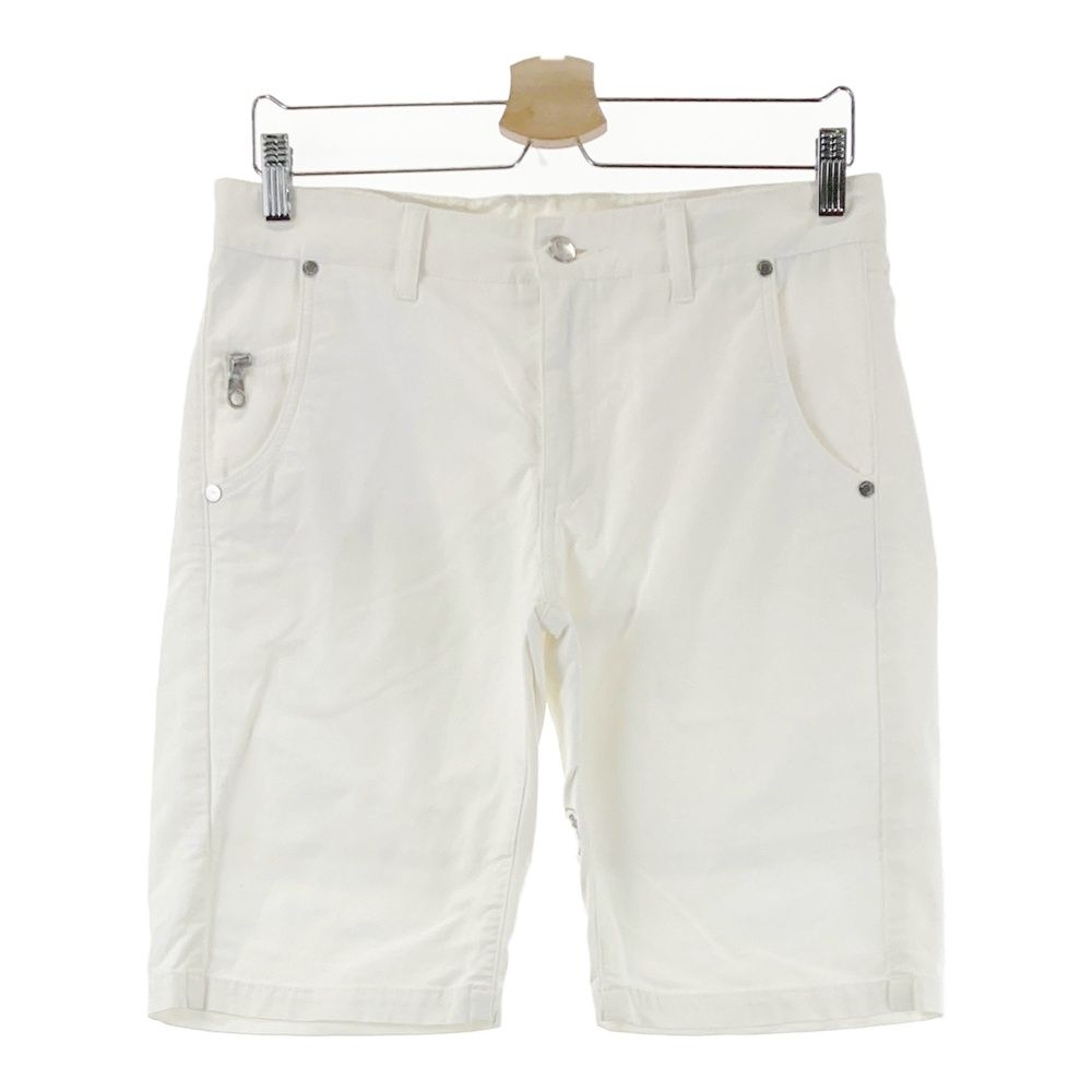 サイズ M MARK LONA マークアンドロナ ストレッチハーフパンツ ホワイト系 ゴルフウェア メンズ ストスト