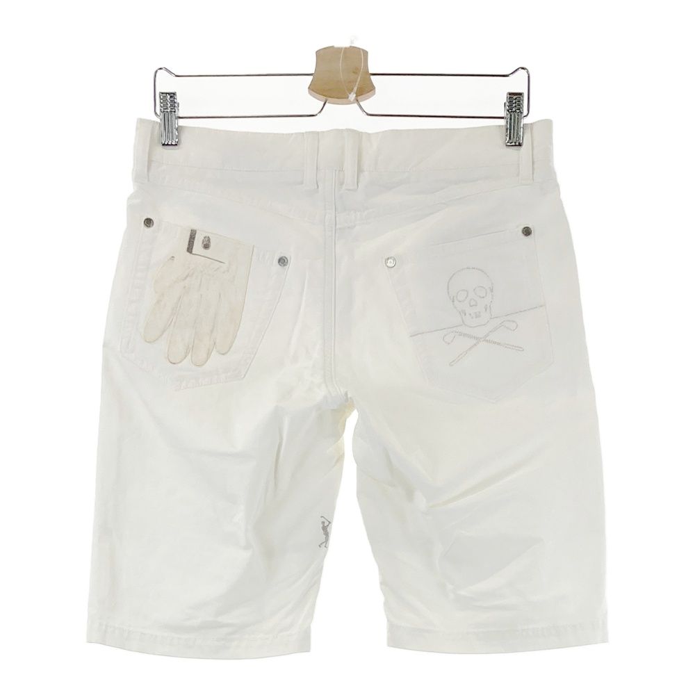 サイズ M MARK LONA マークアンドロナ ストレッチハーフパンツ ホワイト系 ゴルフウェア メンズ ストスト