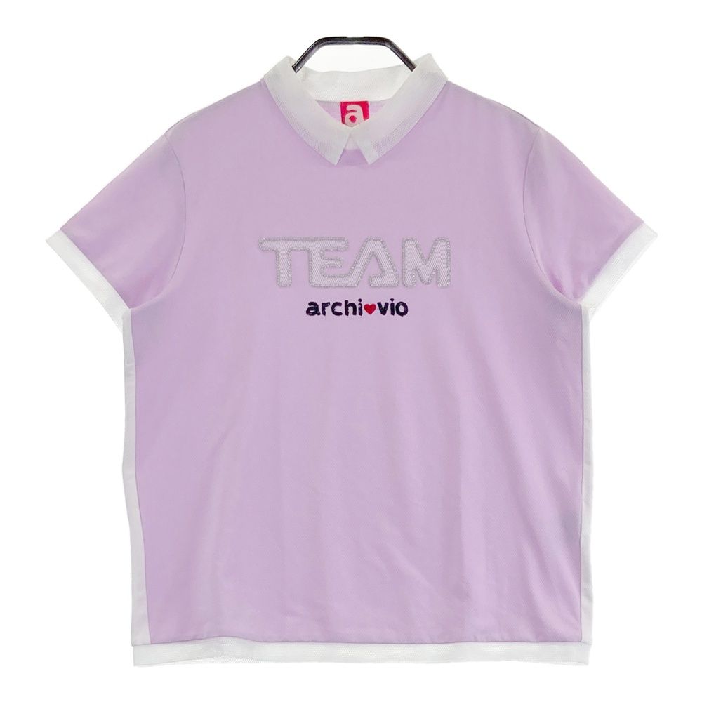 サイズ：38 ARCHIVIO アルチビオ 半袖襟付きTシャツ パープル系