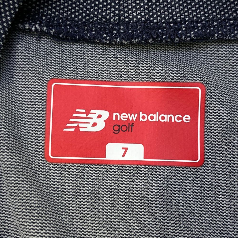 サイズ：7 NEW BALANCE GOLF ニューバランス 2023年モデル ハイネック 半袖Tシャツ ドット柄 ネイビー系 [240101552557] ゴルフウェア メンズ ストスト