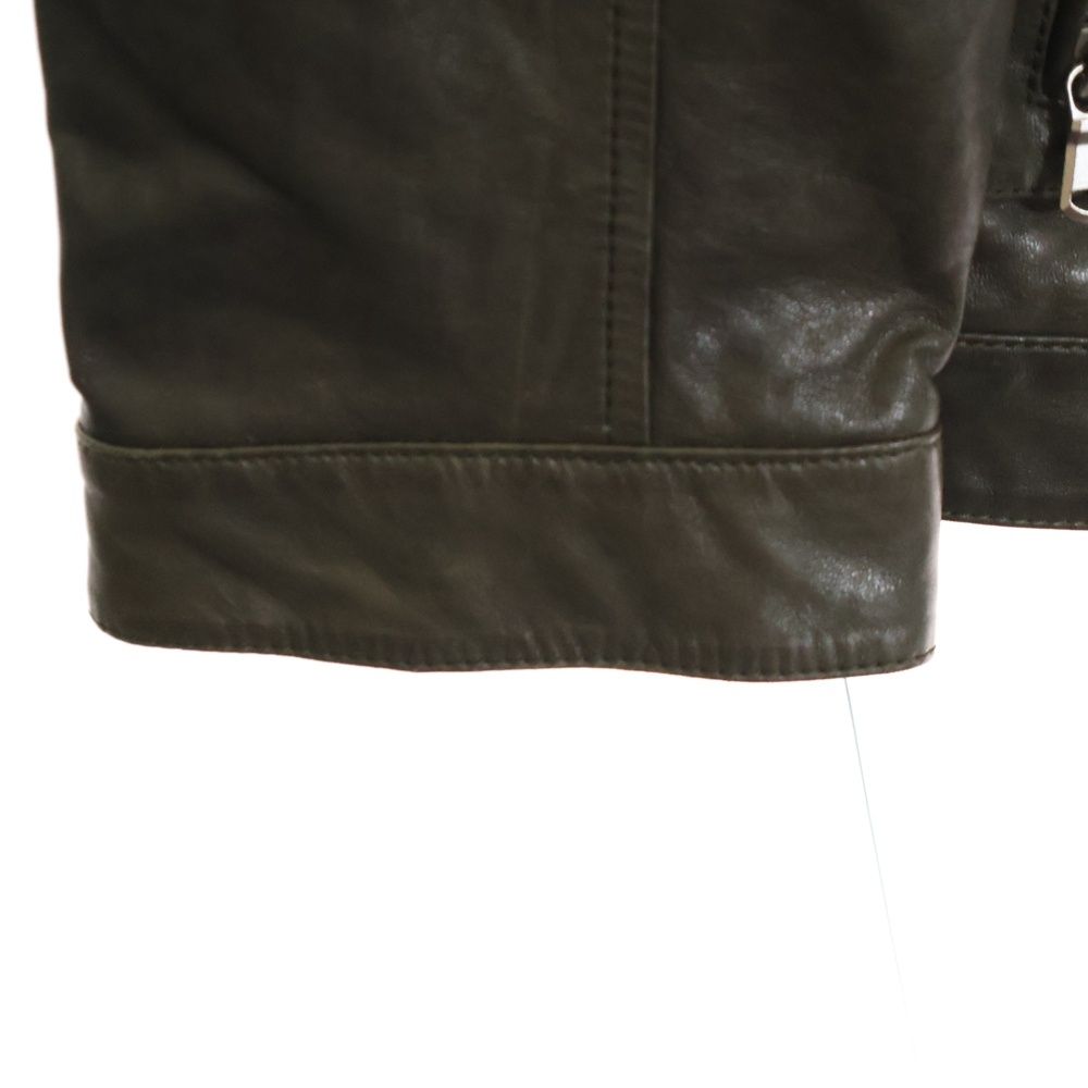 BRUNELLO CUCINELLI (ブルネロクチネリ) レザー スタンドカラー ジップ