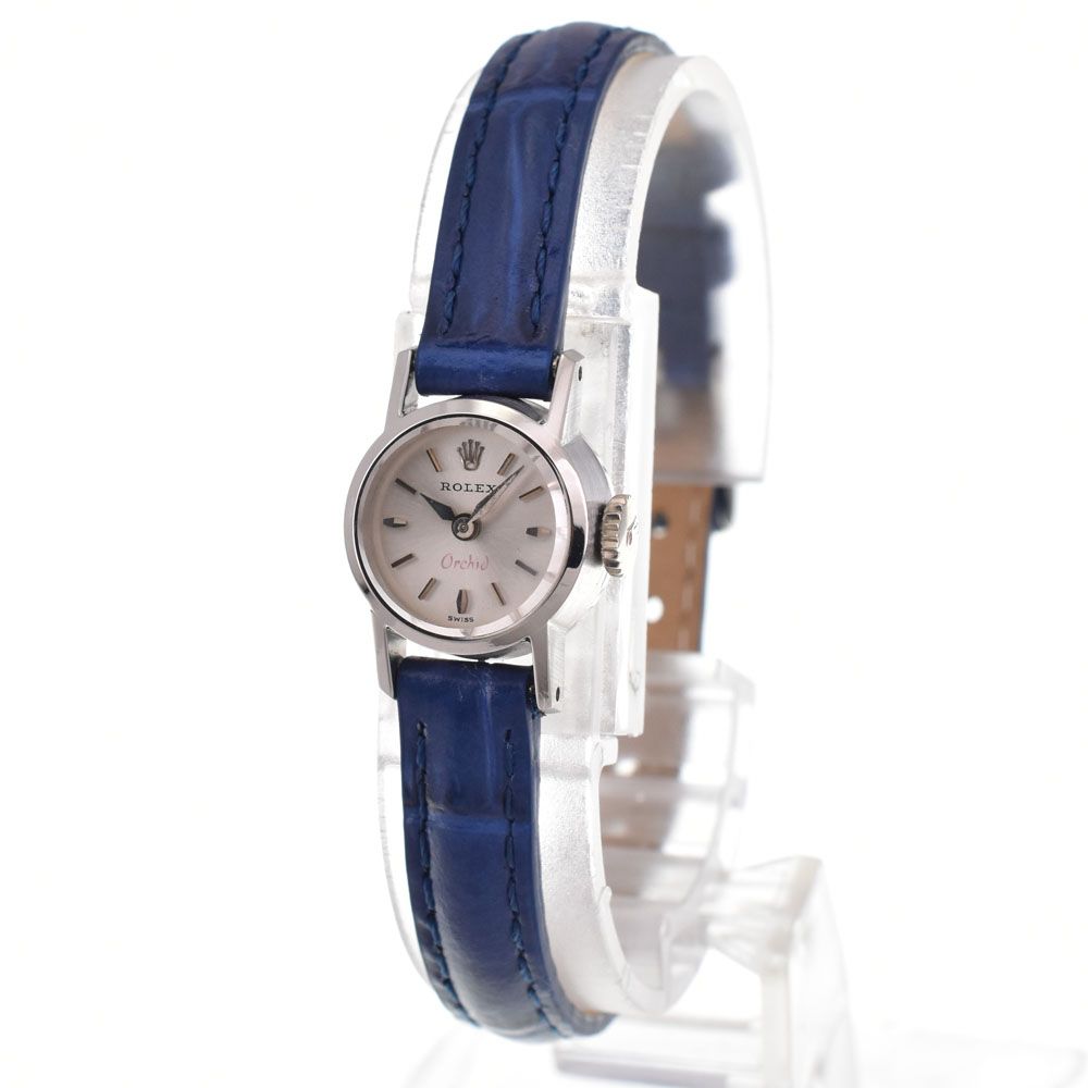 ロレックス ROLEX 2231 ヴィンテージ 1963年頃 オーキッド K 18 WG レザー 手巻き レディース A 143280