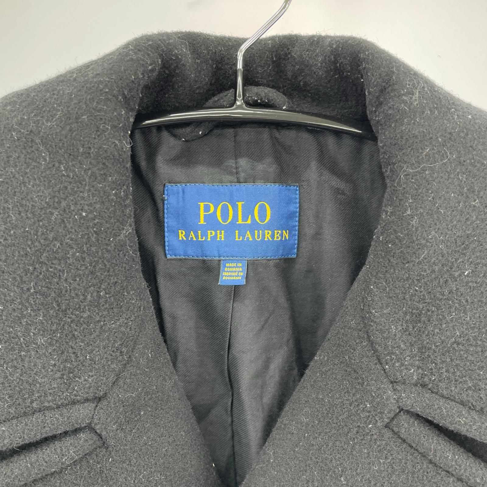 POLO RALPH LAUREN ポロ・ラルフローレンピーコート size38S/ブラック