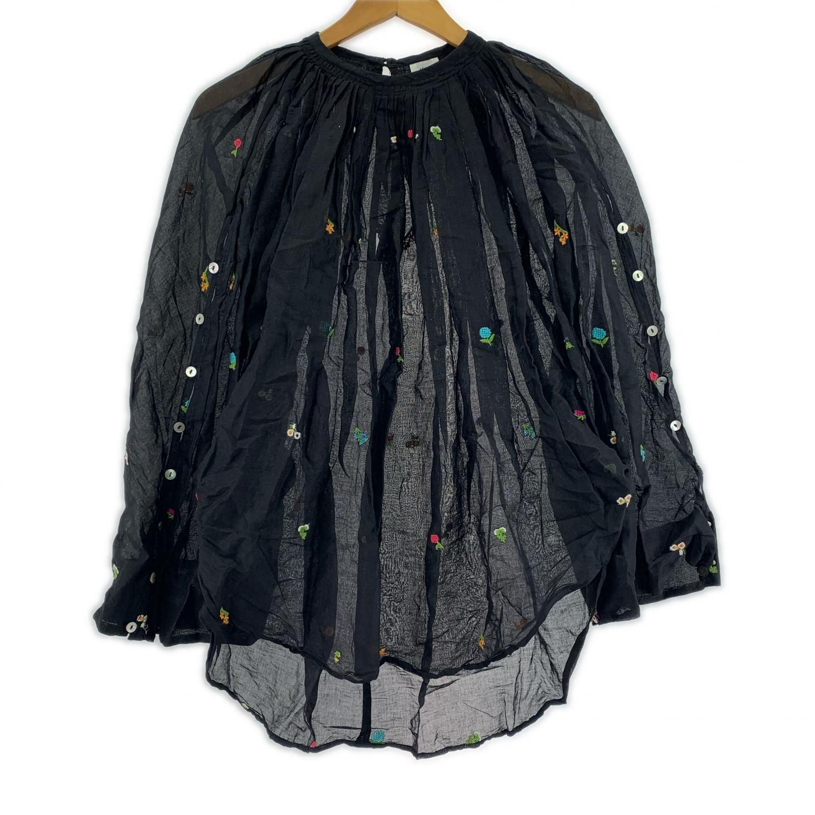 IENA イエナ LA BOUCLE 花柄 刺繍 シアーブラウス size表記なし ブラック