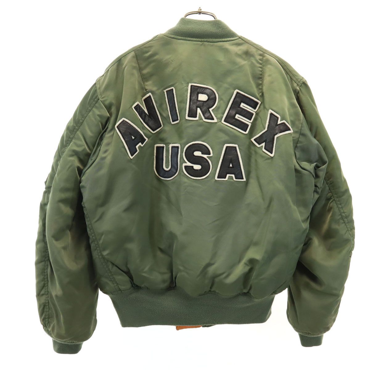 AVIREX アヴィレックス バックロゴ MA-1 フライトジャケット M カーキ