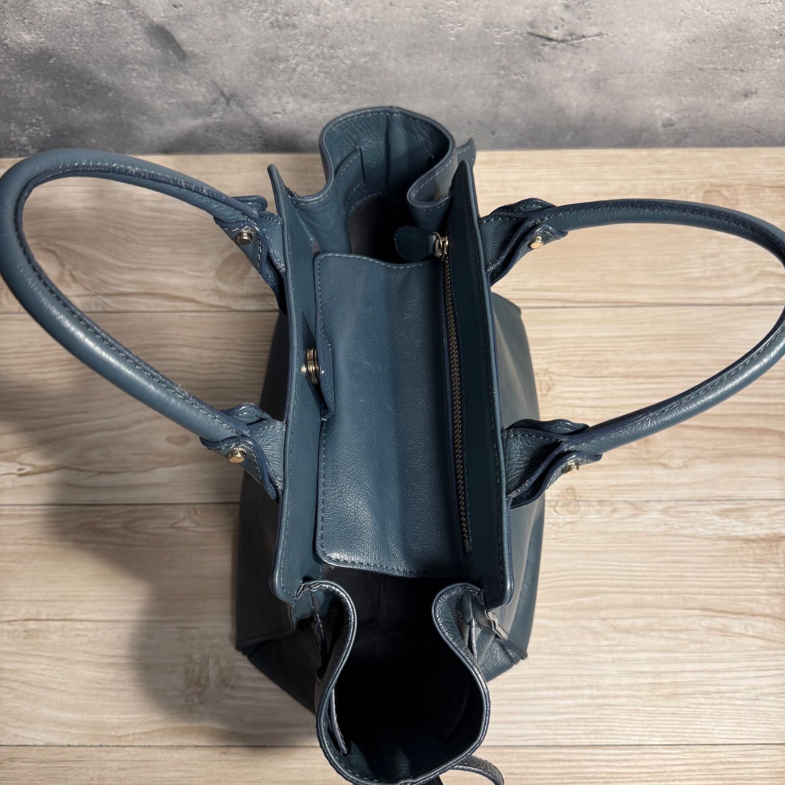 ✨土屋鞄製造所 ガゼットコード ブルームトート ブルーグレー レザー 