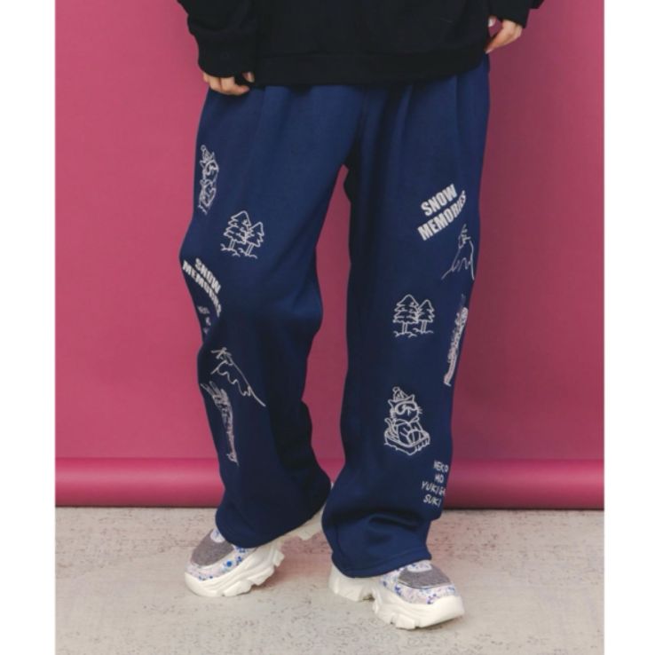 ScoLar Parity ラビルとネコのスノーメモリー裏起毛パンツ