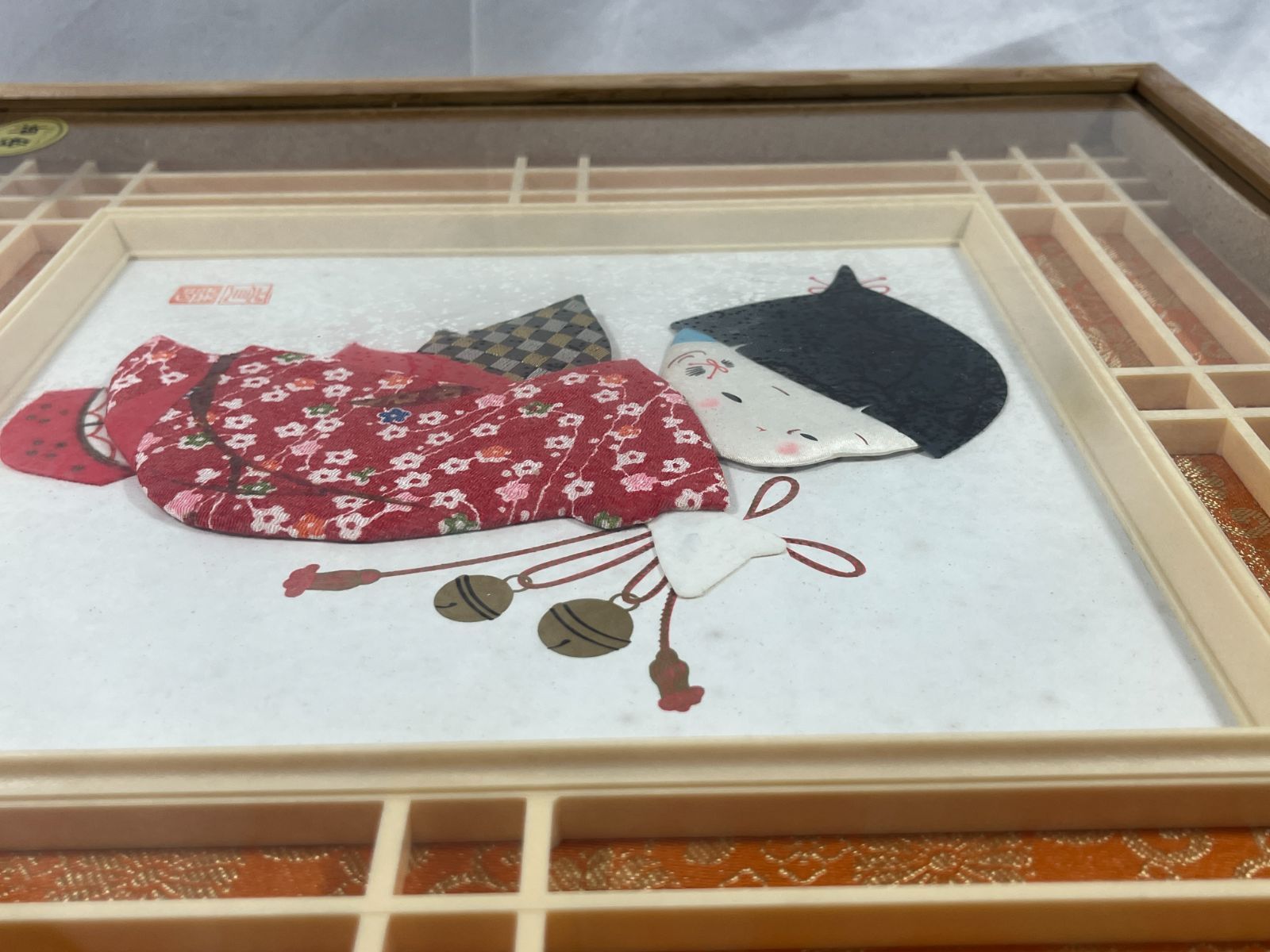 民芸シリーズ 押絵 童詩 絵画 貼り絵 日本 紙 童 女の子 インテリア