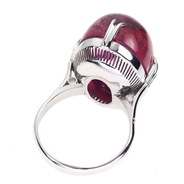 K14WG ピンクトルマリン リング 28.567ct 千本透かし 陽刻ヴィンテージ