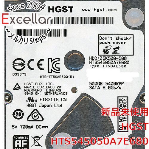 [bn:3] HGST製HDD 2.5inch　HTS545050A7E680　500GB 7mm