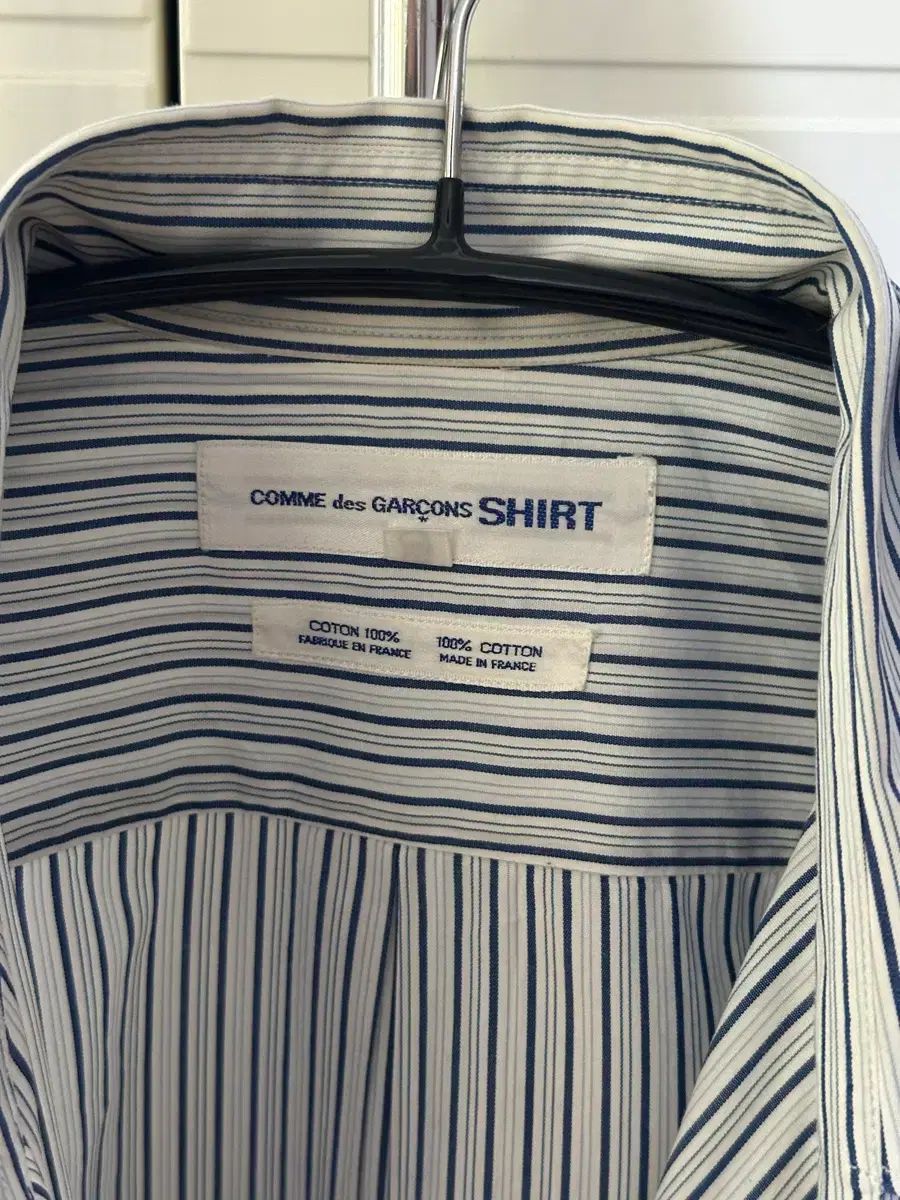 コム デ ギャルソン シャツ LINE ブルー ストライプ 105 サイズ感