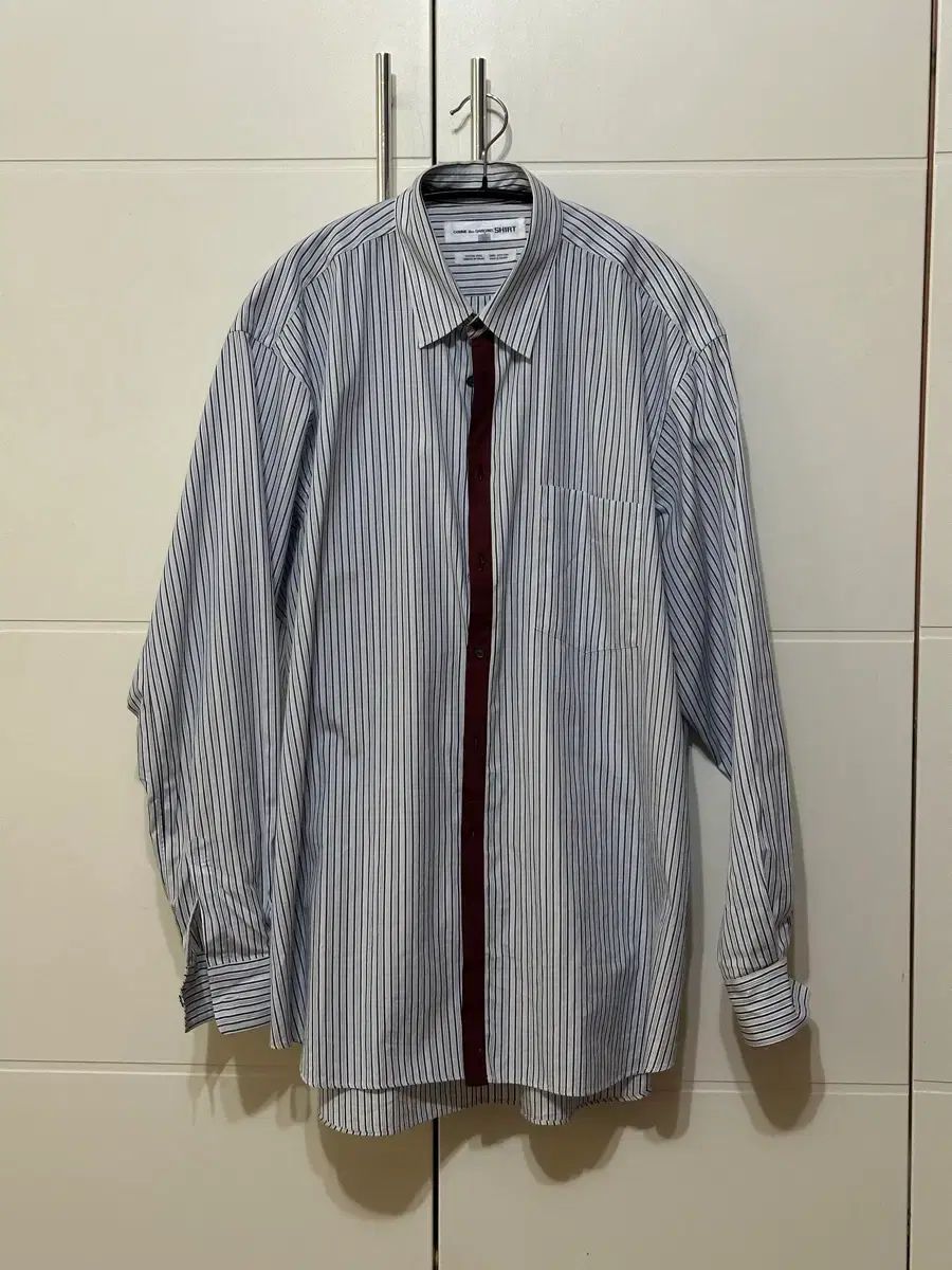 コム デ ギャルソン シャツ LINE ブルー ストライプ 105 サイズ感