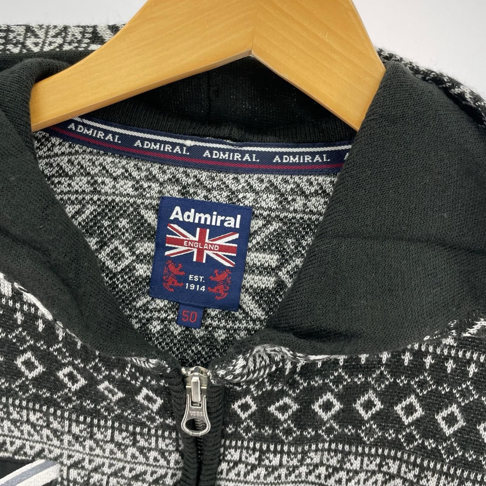 Admiral アドミラル ニット ジップアップパーカー size50/ブラック系