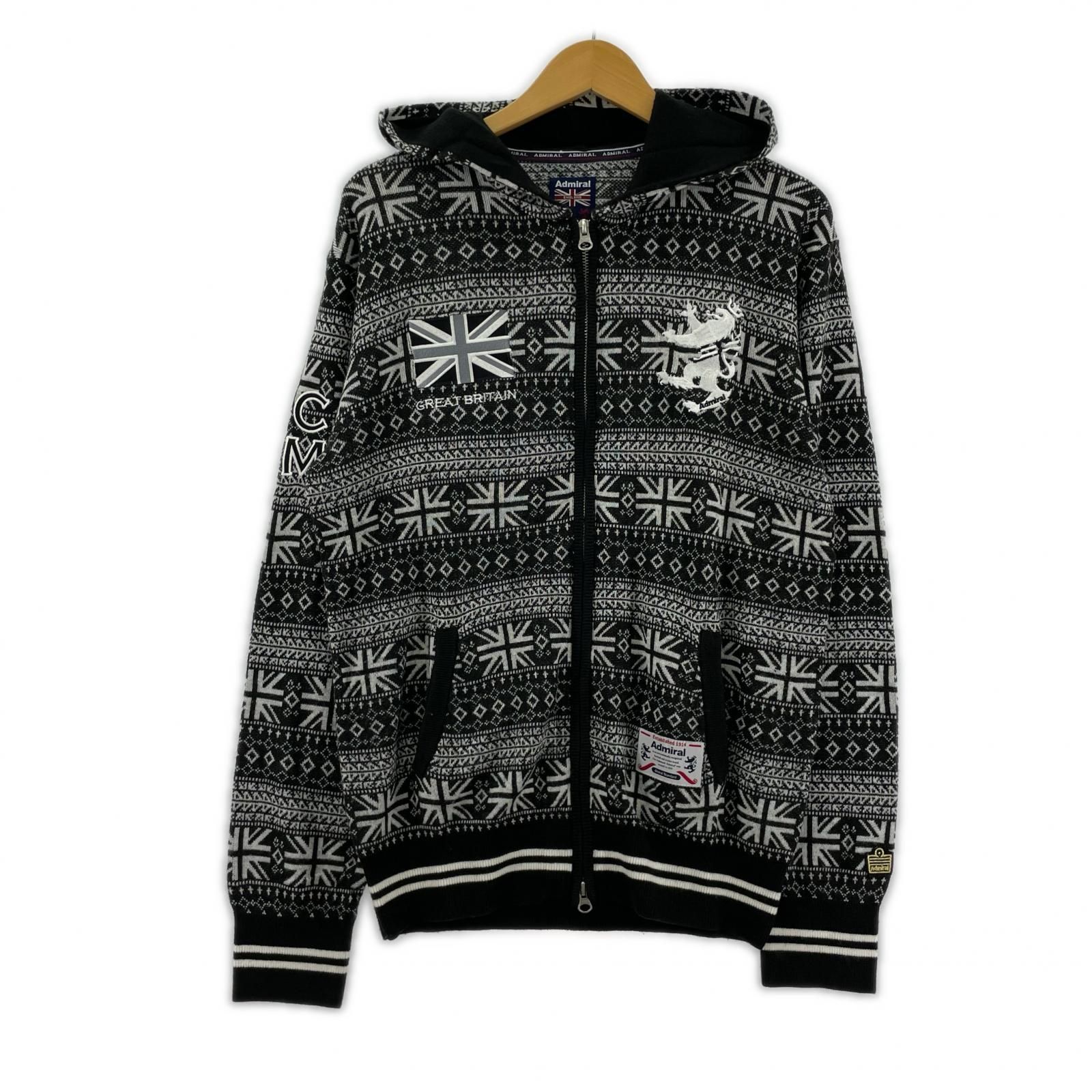 Admiral アドミラル ニット ジップアップパーカー size50/ブラック系