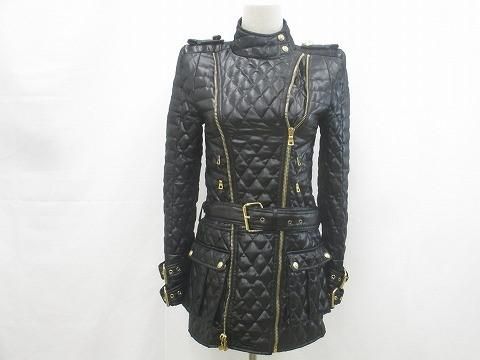 バルマン キルティング コート 34 ブラック 黒 レディース