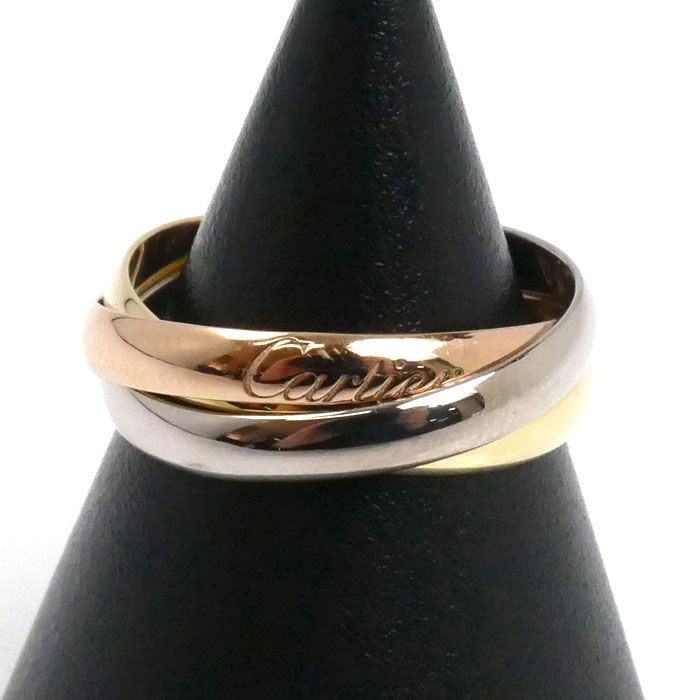 CARTIER カルティエ K 18 YG イエローゴールド PG ピンクゴールド WG トリニティ スモール リング 指輪 8号 47 3 6 g レディース