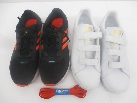 アディダス スタンスミス スニーカー FX 5508 ランニングシューズ H 04539 靴紐 3点 27.5 28 メンズ