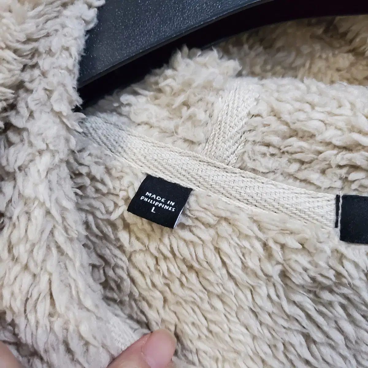 GUESS ボア フリース フーディー ジップアップ L