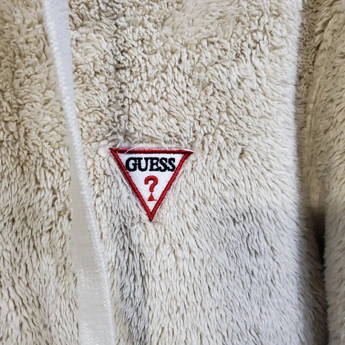 GUESS ボア フリース フーディー ジップアップ L