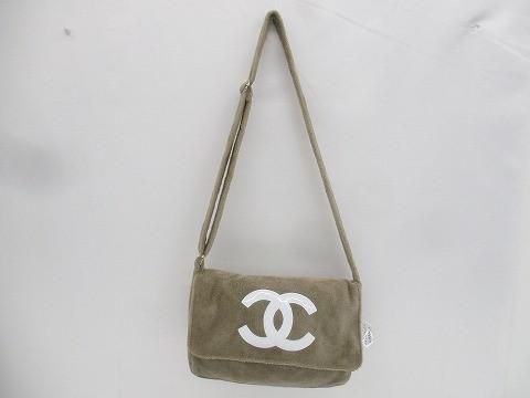 シャネル CHANEL プレシジョン ショルダーバッグ ココマーク パイル地 ベージュ ノベルティ レディース