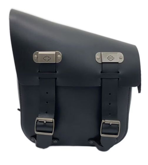 ハーレー ソフテイル用シングルサイド スイングアームバッグ ブラックレザー