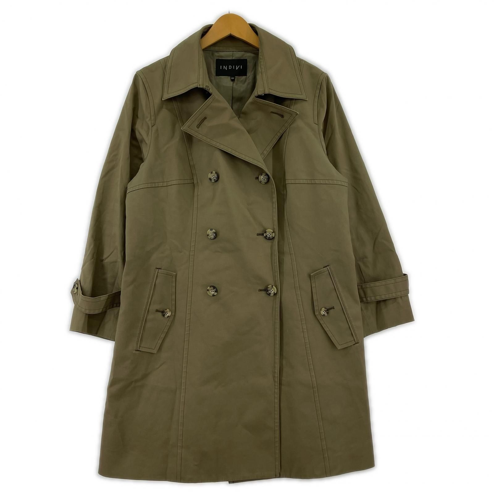 INDIVI インディヴィ ダブルボタンコート size44/ブラウン系 - メルカリ