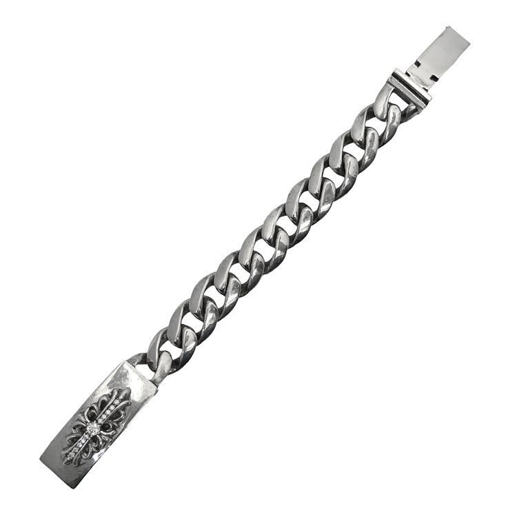 Chrome Hearts クロムハーツ 11LINK ID FLORAL CRS フローラル クロス