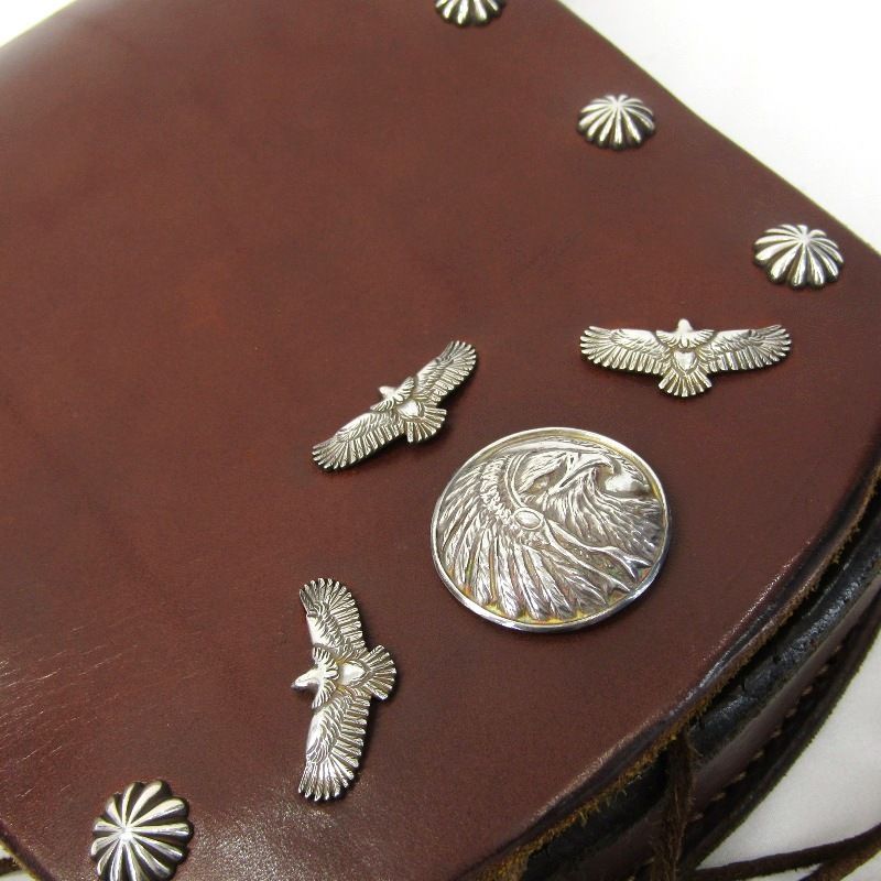 KEN KIKUCHI ケンキクチ メディスンバッグ イーグル コンチョ サドル ディアスキンレース アポロコンチョ ブラウン 主役アイテム ウエストポーチ 