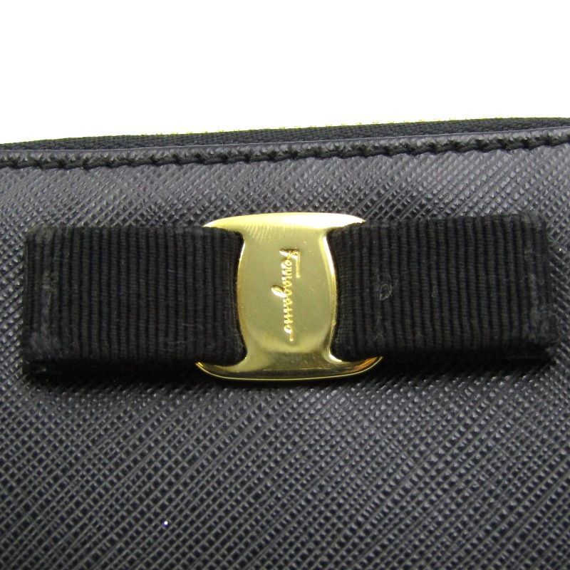 Salvatore Ferragamo サルヴァトーレフェラガモ 小銭入れ 22C135 588285 ラウンドファスナー ケース カーフ ブラック 黒   24005680 Salvatore Ferragamo サルヴァトーレフェラガモ 小銭入れ 22C135