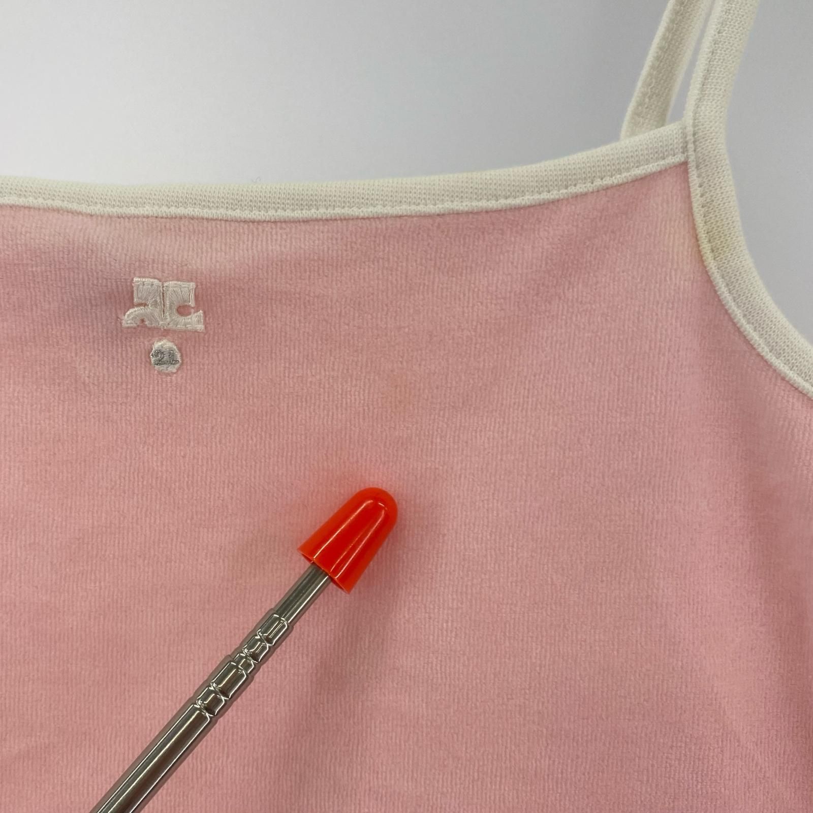 courreges21 クレージュ21 ロゴ ベロアワンピース size38/ライトピンク