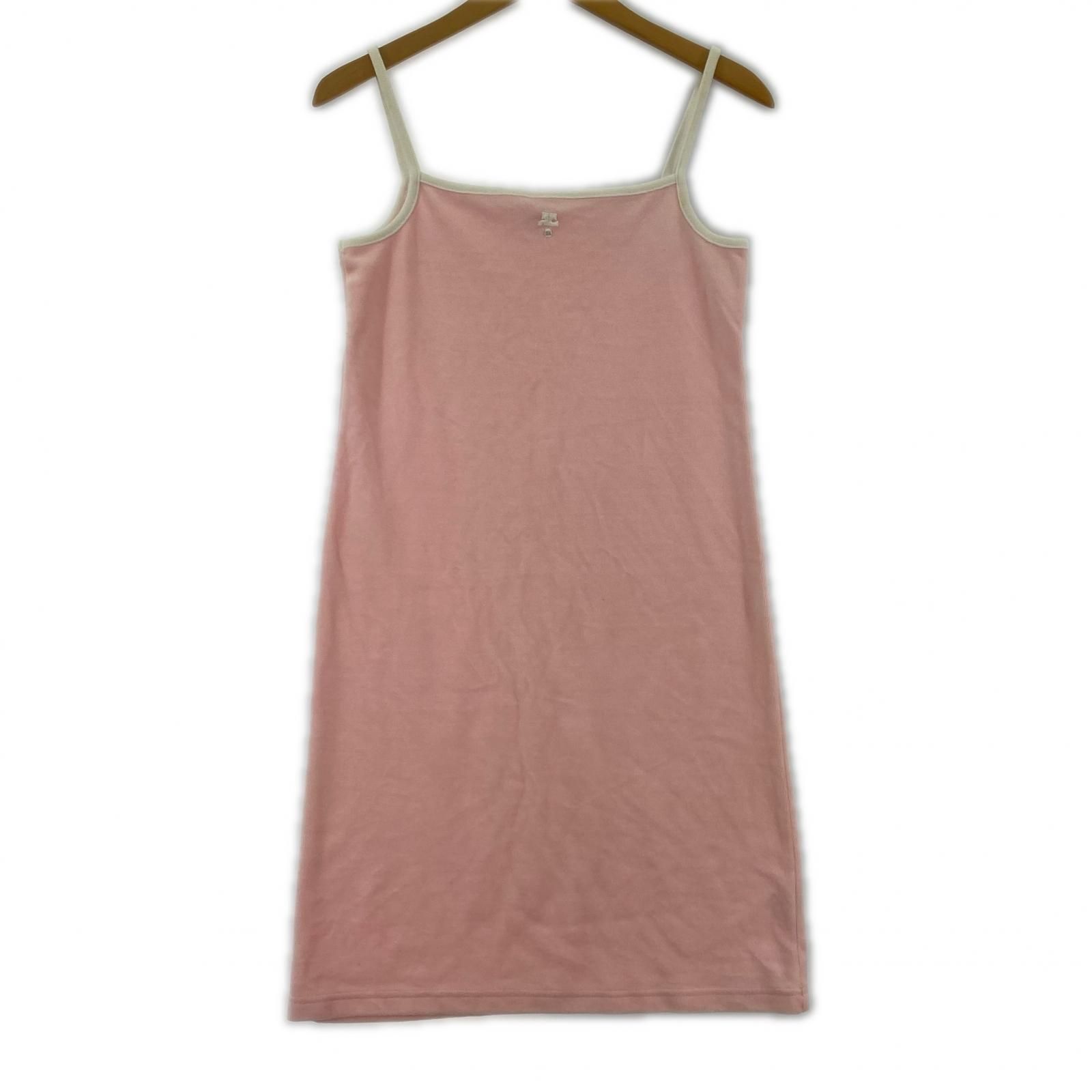 courreges21 クレージュ21 ロゴ ベロアワンピース size38/ライトピンク