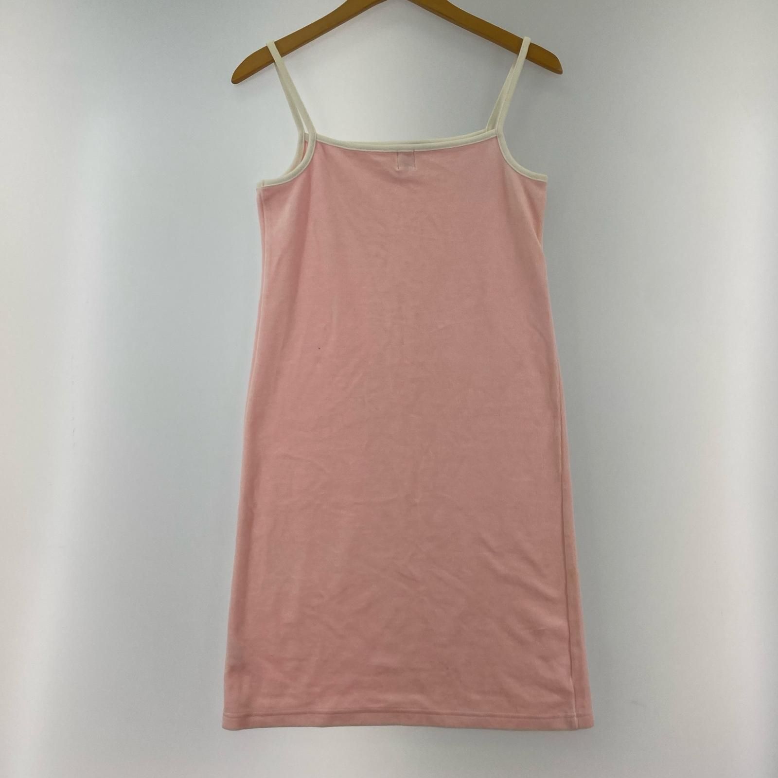 courreges21 クレージュ21 ロゴ ベロアワンピース size38/ライトピンク