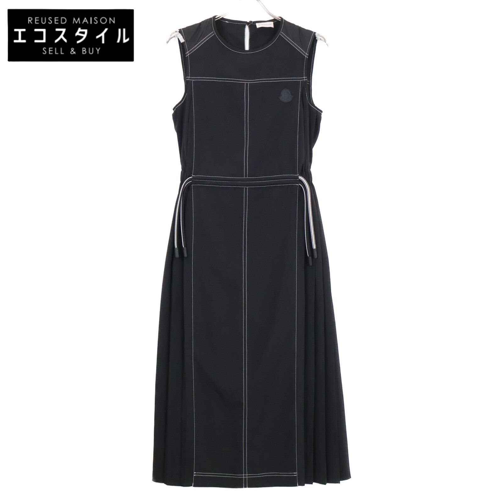 MONCLER モンクレール 23年製 ﾌﾞﾗｯｸ DRESS ﾉｰｽﾘｰﾌﾞ ﾜﾝﾋﾟｰｽ 38 - メルカリ