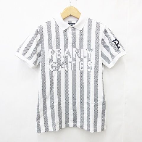 PEARLY GATES ストライプ柄 ゴルフシャツ パーリーゲイツ PEARLY GATES ゴルフ スポーツウエア ポロシャツ 半袖