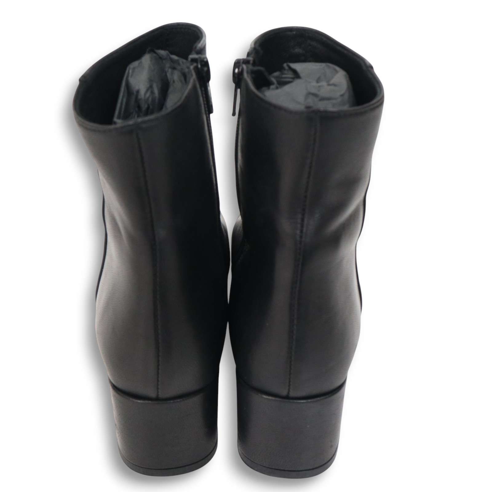  イタリア製 IENA イエナ MADE 194 NAPPA ナッパ レザー ヒール ショート ブーツ Sz.39 レディース 黒 ブーツ 靴