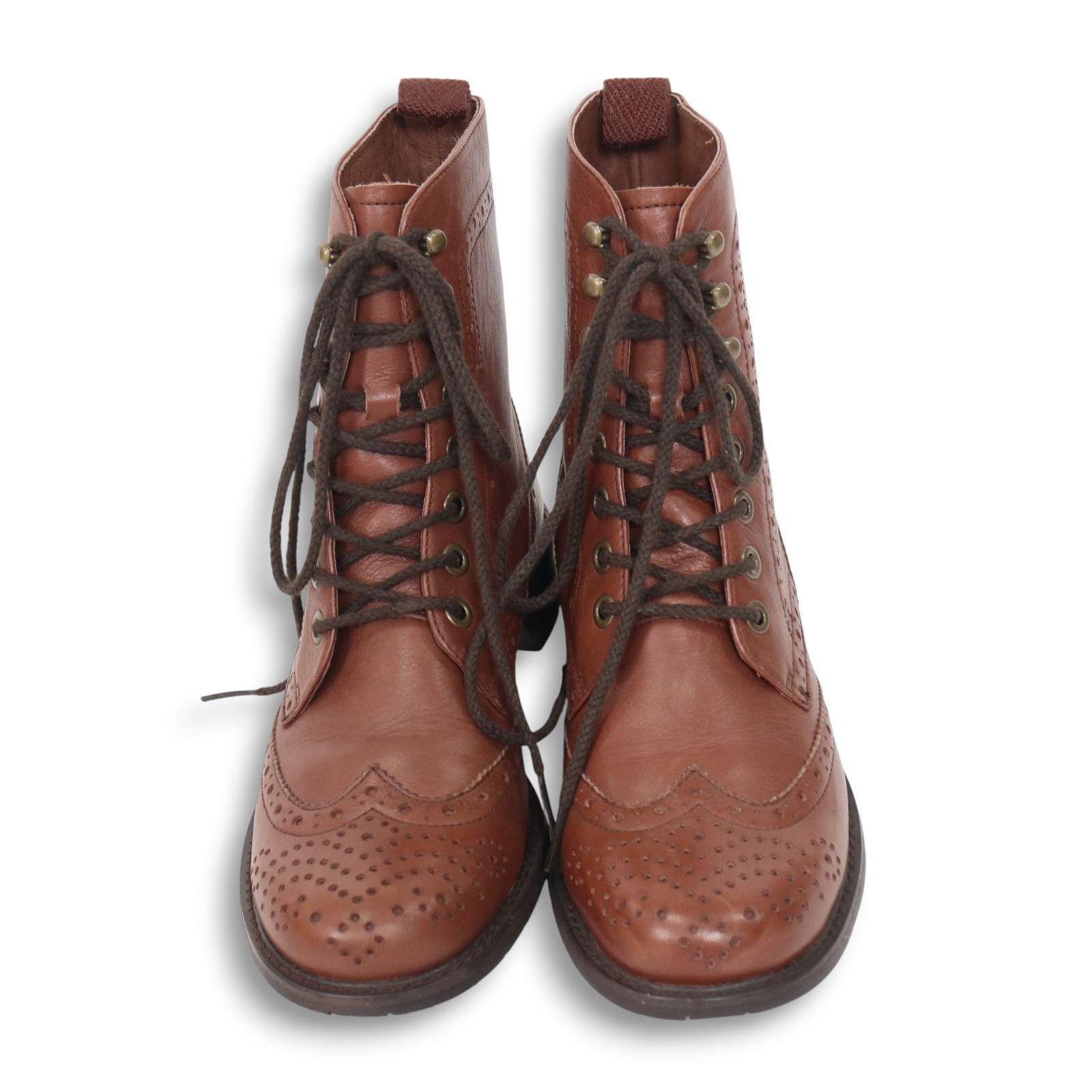 REGAL リーガル PS 2 F 56 A ウィングチップ フルブローグ レースアップ レザー ブーツ Sz.22 1 レディース ブラウン
