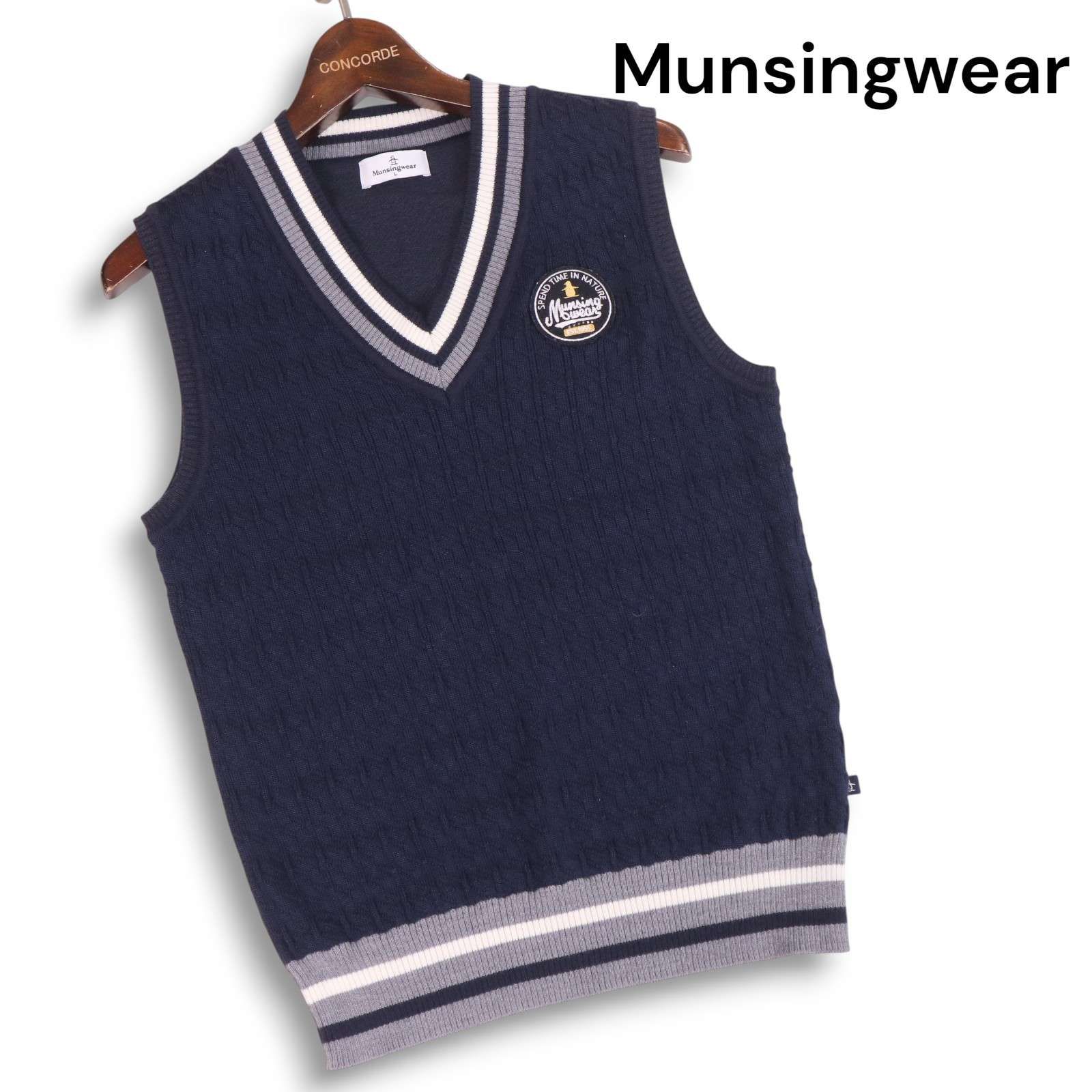 新品・未使用）マンシングウェア ゴルフ ニットセーター Vネック タグ