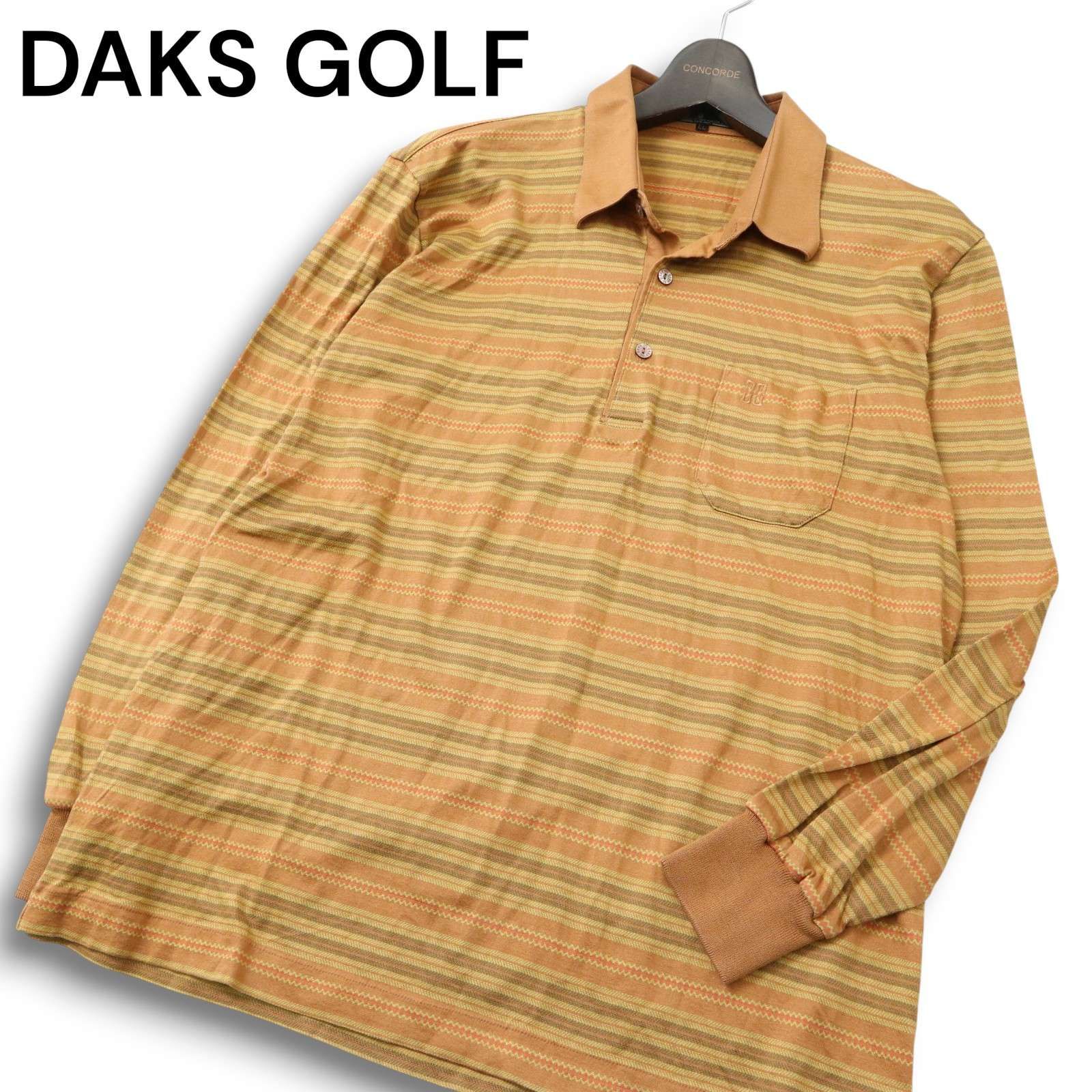 DAKS GOLF ダックス ゴルフ 通年 ロゴ刺繍☆ ボーダー 幾何学模様 長袖
