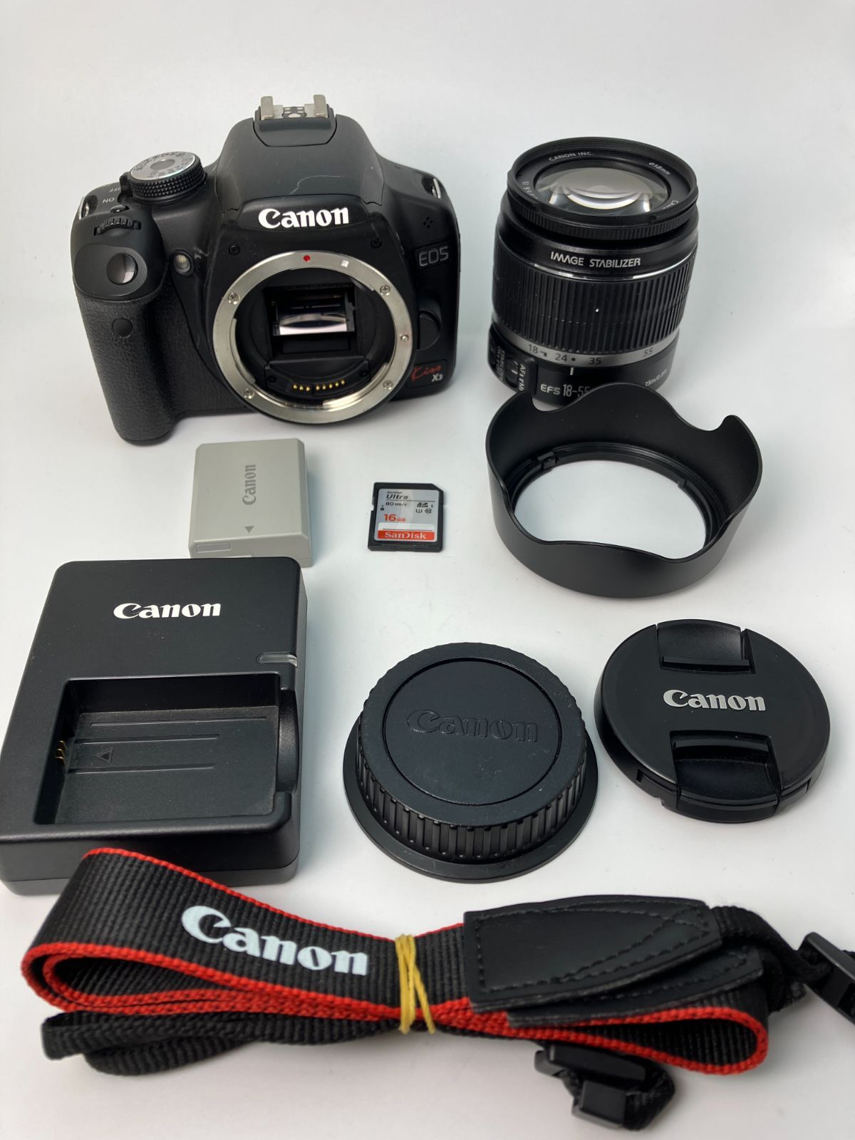 返品保証・動作確認済】Canon EOS Kiss X3 + EF-S 18-55mm IS 標準