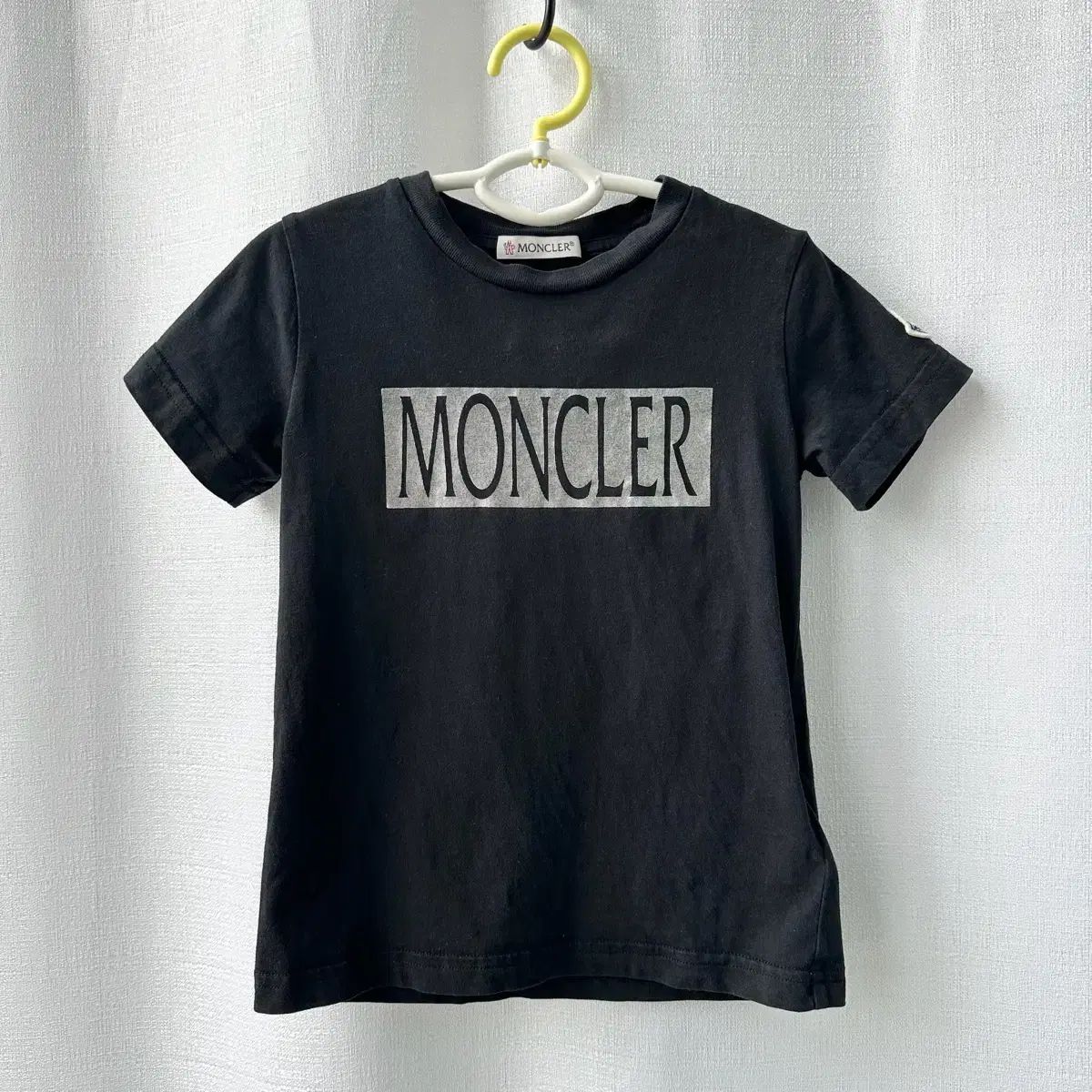 MONCLER モンクレール キッズ シルバー ボックス ロゴ ワッペン 半袖 Tシャツ ブラック 100 4 A