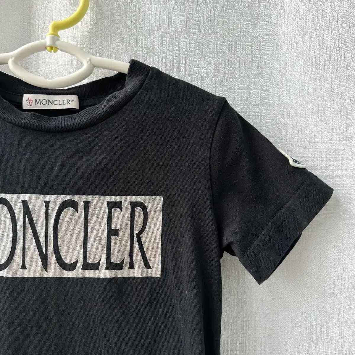 MONCLER モンクレール キッズ シルバー ボックス ロゴ ワッペン 半袖 Tシャツ ブラック 100 4 A