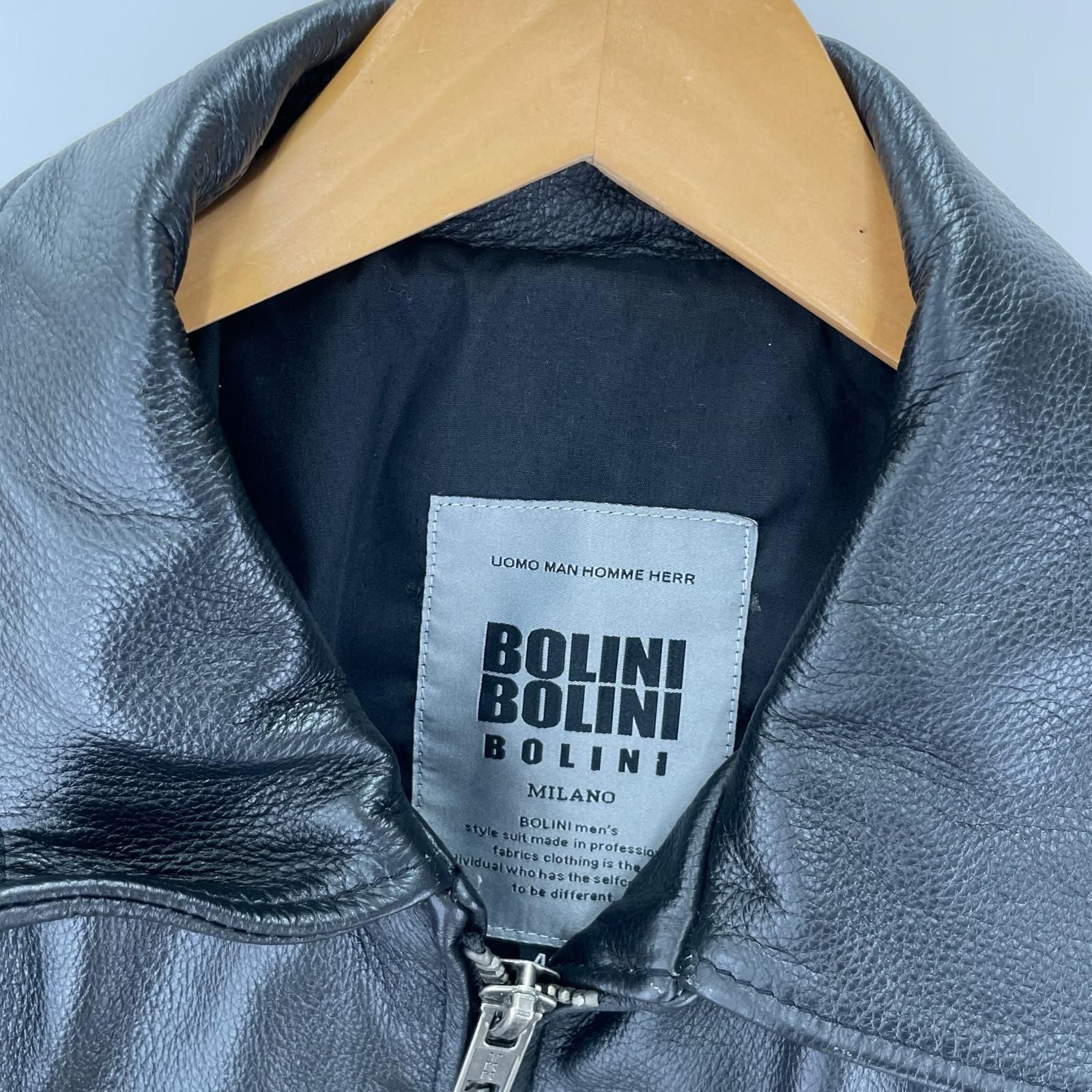 BOLINI ボリーニレザージャケット size48/ブラック - メルカリ