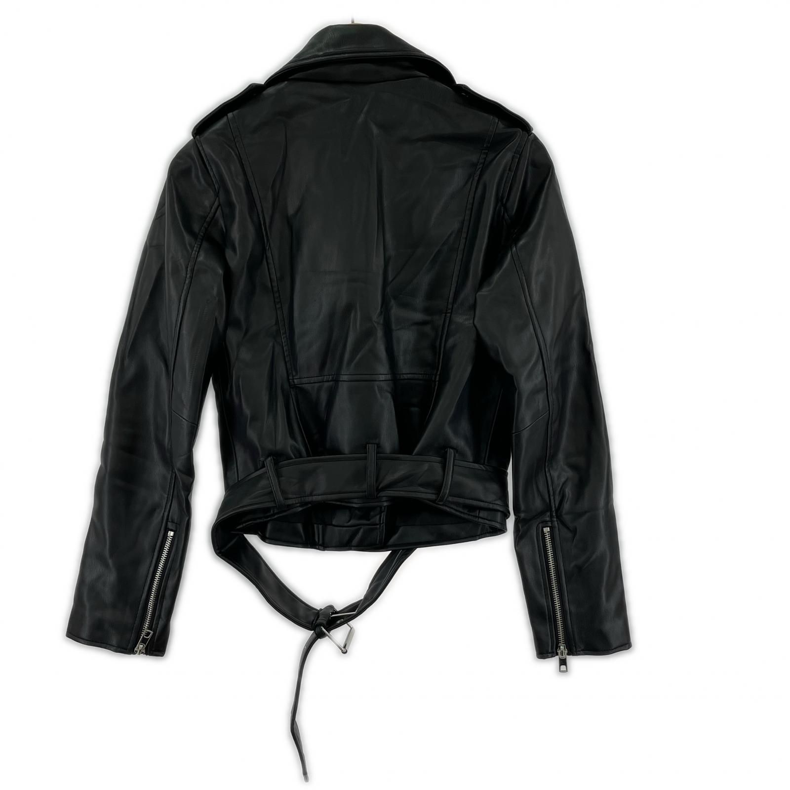ZARA ザラ ベルト付きライダースジャケット sizeEUR XS/ブラック