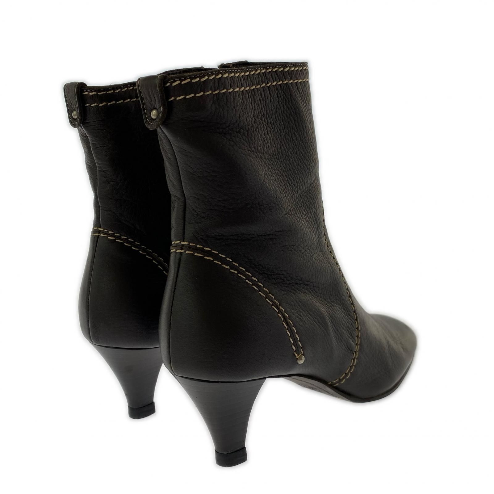 BALLY バリー 配色ステッチ ショートブーツ size35/ダークブラウン