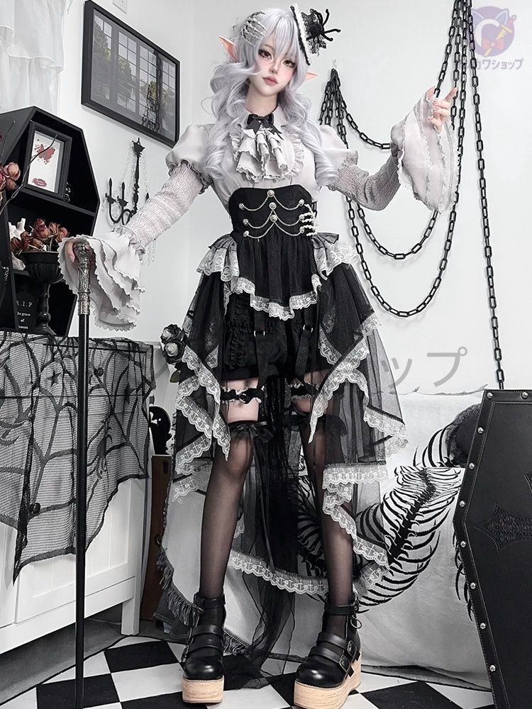 ゴシックパンク ダーク クラシックロリータ ワンピース おしゃれ フォーマル パーティー イベント 特別な日 ミステリアス 個性的 上品 大人 レトロ