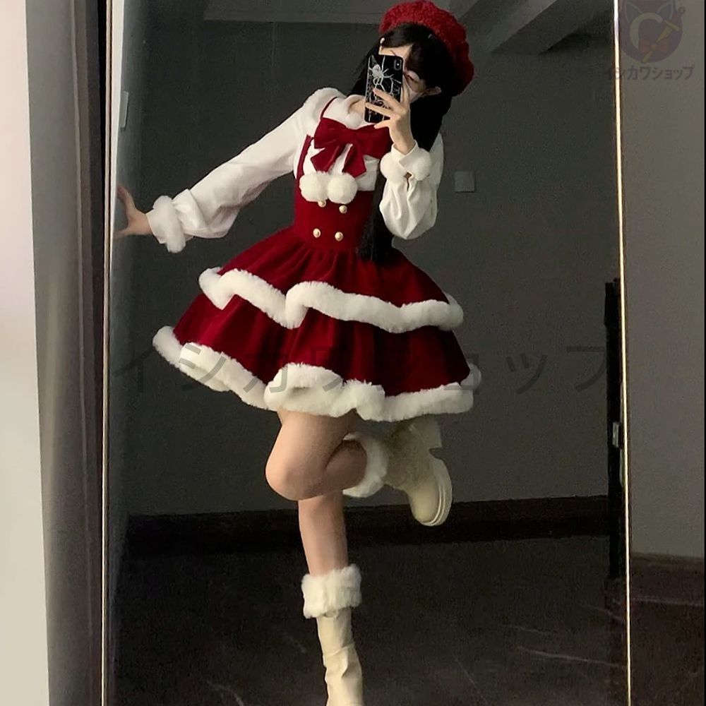 新年 パーティードレス 冬 シャツ ピュアセクシー サスペンダースカート ロリータ セットアップ ワンピース おしゃれ フォーマル イベント 記念日 プレゼント 特別な日 甘ロリ 清楚系